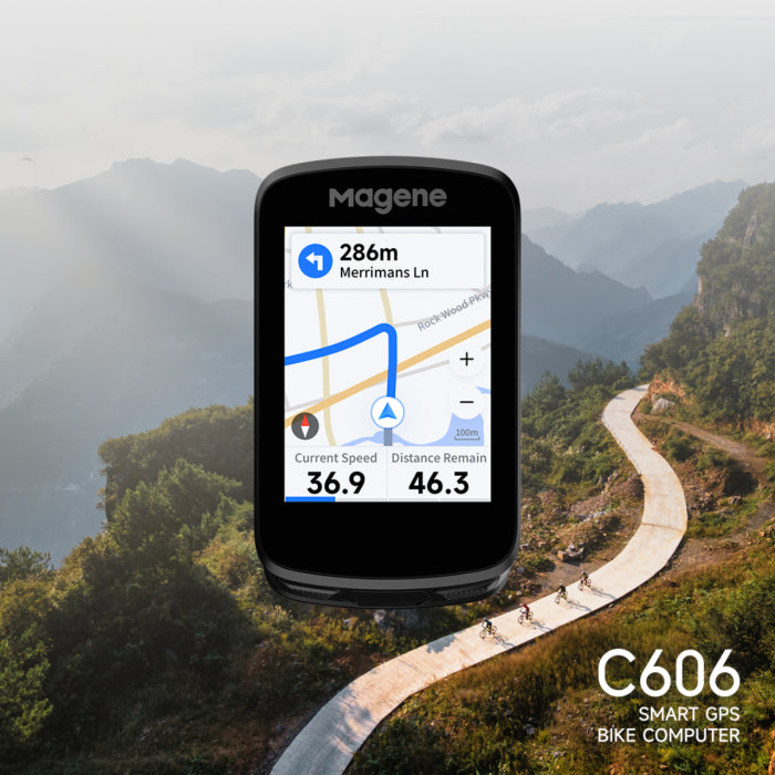 Magene C606 Smart GPS Bike Computer with 2.8" Color Touchscreen, WiFi & Bluetooth Connectivity, Advanced Navigation & ClimbPro