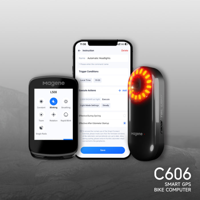 Magene C606 Smart GPS Bike Computer with 2.8" Color Touchscreen, WiFi & Bluetooth Connectivity, Advanced Navigation & ClimbPro