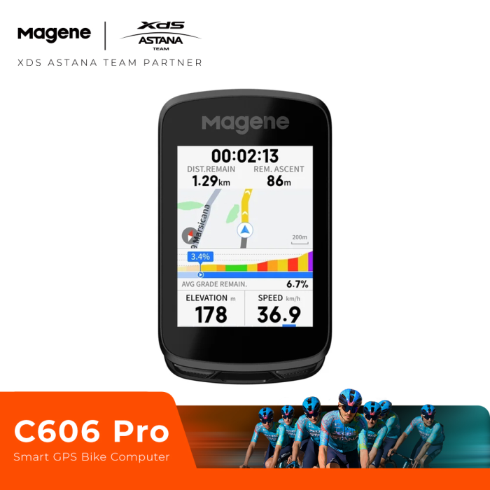 C606 Pro Smart GPS Bike Computer - Front View