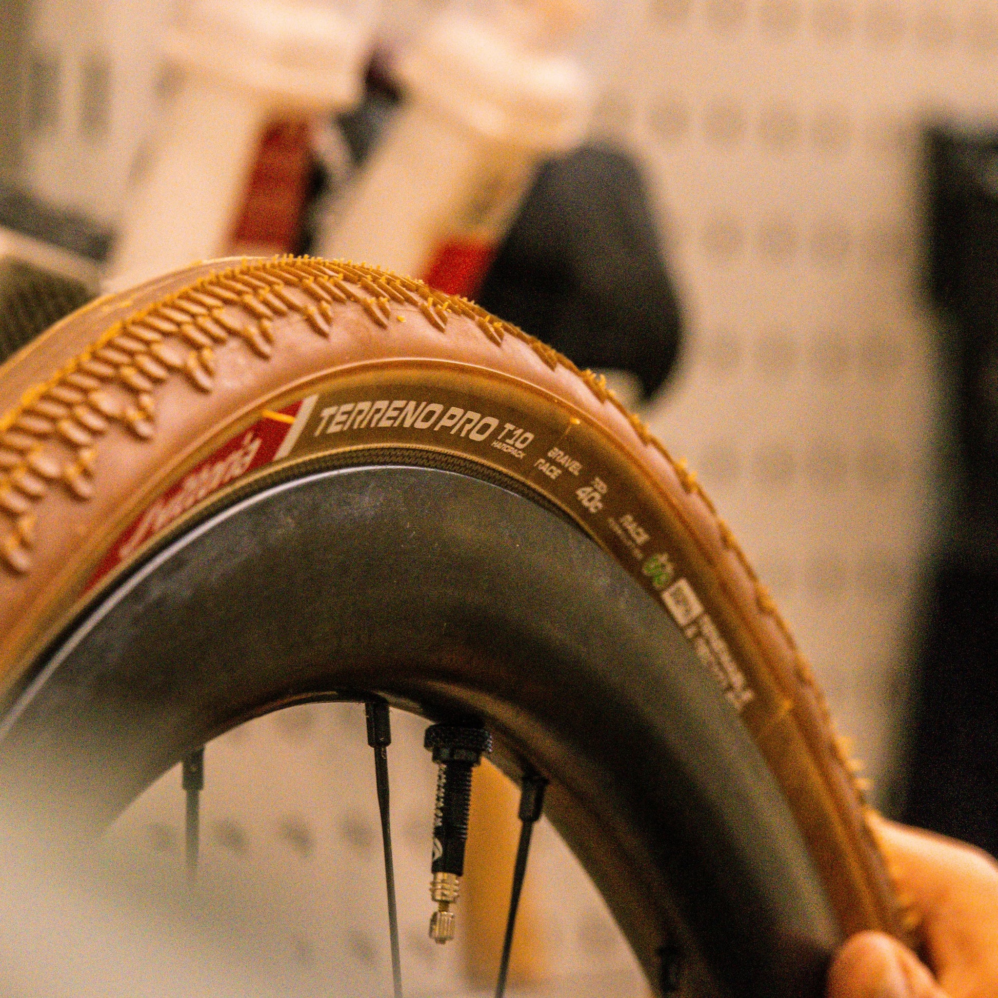 Vittoria Terreno PRO T10 Hardpack Gravel Race mounted on gravel bike wheel