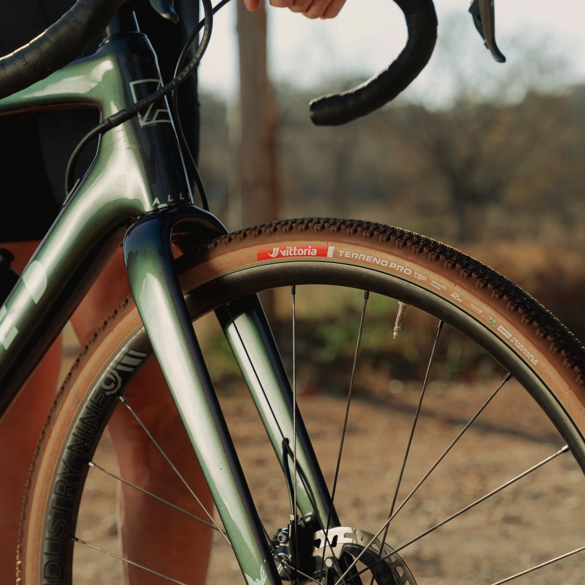 Vittoria Terreno PRO T50 Mixed Gravel Race mounted on gravel bike wheel